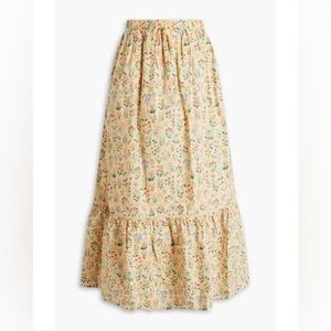Meadows yellow floral drawstring maxi skirt
